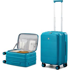 Hanke Hardside Expandable Carry On Luggage, 20 Inch Top Opening Trunk Luggages with Spinner Wheels, All-PC Hard Shell Carry-On Suitcase, Lightweight & TSA Airline Approved (Caribbean Blue, 46L)