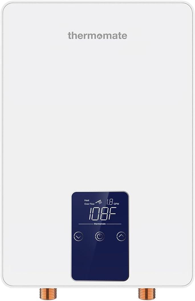 ThermoMate Tankless Water Heater Electric for Single Faucet, 4500W 120V Small Point of Use on Demand Hot Water Heater CSA Approved with Temperature Display, Self-modulating, No Plug Must HardWird