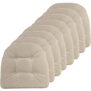 Non-Slip Chair Cushions, Assembled in USA, U-Shaped Skid-Proof Seat Pads for Dining Room, Kitchen, Office, 15"x16", 8 Pack