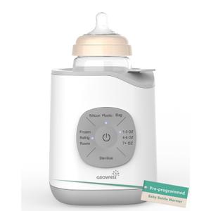 GROWNSY Bottle Warmer, Baby Bottle Warmer Fast for Breastmilk & Formula, Accurate Temperature Control, Milk Warmer for All Bottles with Thaw, Sterilizing, Keep Warm, Heat Food (Grey)