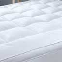 Extra Thick Pillow Top 3 Inch Mattress Topper Queen Size for Firm Mattress, Cooling Fluffy Cotton Hotel Mattress Bed Topper for Cloud Like Sleep & Back Pain, Plush Soft Pad, Fit to 6"-22" Mattress