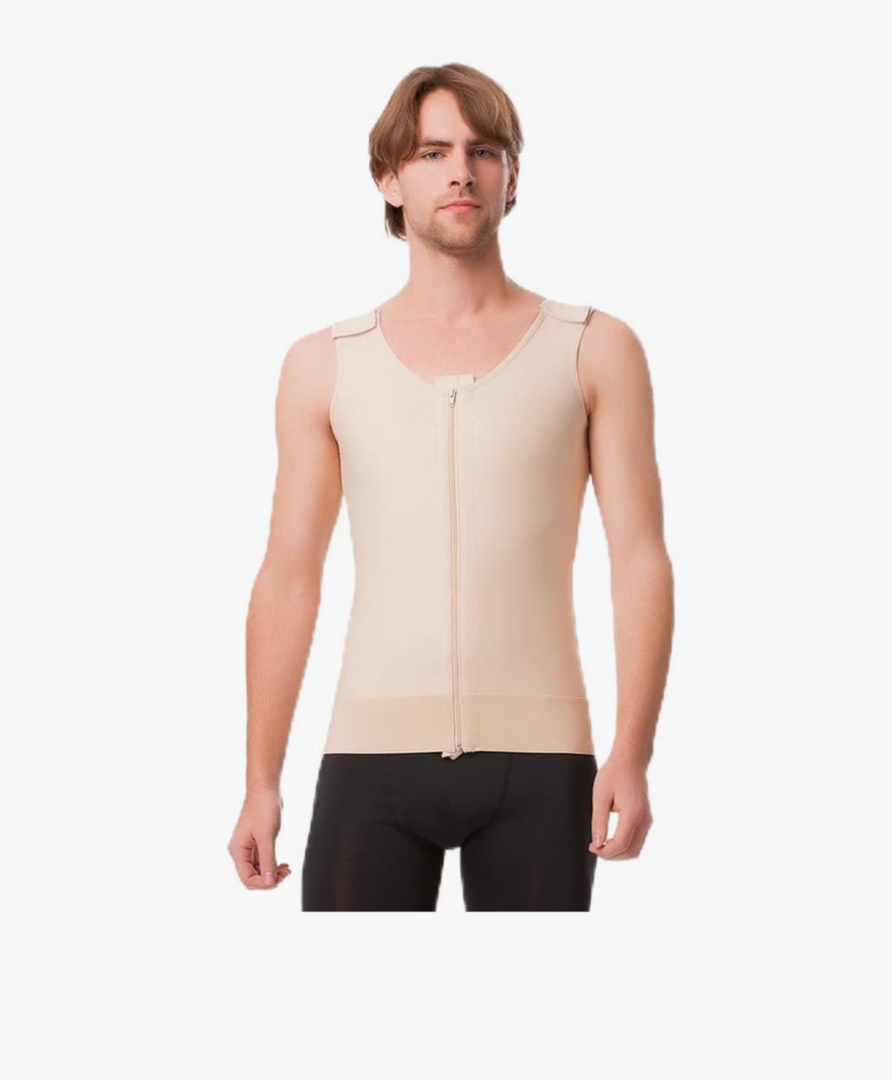 Isavela MG03 Vest w/Front Zipper & 3" Waist Elastic Band-Large-Black Size M