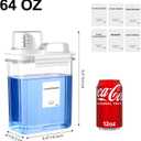 64OZ Liquid Laundry Detergent Dispenser, Laundry Soap Dispenser, Clear Plastic Fabric Softener Holder and Container, Laundry Room Organization and Storage, 2 Pack