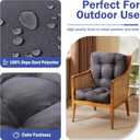 IPYNBAP Outdoor Chair Cushions Set of 2, Patio Chair Cushions with Ties,19x19+5 Tufted Outdoor Seat Cushions, Waterproof Patio Furniture Cushions, Outdoor Dining Chair Pads, Dark Grey