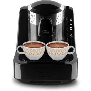 ARZUM Okka Automatic Turkish Coffee Machine, Maker, USA 120V, UL, Black and Silver