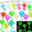 50 PCS Glow Sticky Hands Kindergarten Graduation Gifts Party Favor for Kids Holiday Traditions Goodie Bags Stuffers Glow Sticky Hands Toys End of Year Student Gifts Classroom Prizes Treasure Box