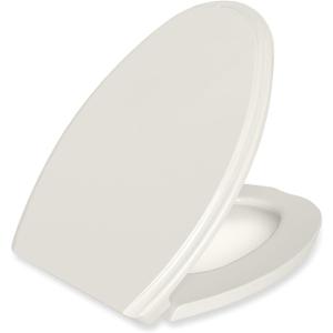 Elongated(Oval) Toilet Seat, Quick-Attach Hardware Metal Hinges, Heavy Duty, Slow Soft and Quiet Close, Durable and Sturdy, Easy to clean, Fits Elongated(Oblong) Toilets, Biscuit/Linen(18.5)