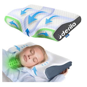 Derila Cervical Queen Size Pillow for Sleeping - Support Pillow for Side, Back, Stomach Sleepers - Contour Best Bed Pillows for Sleeping