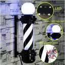 Barber Pole Black White LED Light,Traditional Barber Pole Outside Barber Shop Rotating Light Sign Light Box Rainproof Hairdressing Salon Save Energy Wall Lamp (68x26CM)