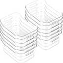 CiWiVOKi 12 Pack Clear Plastic Storage Bins, Acrylic Organizer and Containers with Handle for Pantry, Cabinet, Closet, Refrigerator, Freezer, Bathroom, Kitchen Under Sink Storage