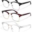racico Computer Blue Light Blocking Glasses Blue Light Glasses Men Women, Anti Blu-Ray Clear Gaming Glasses Lenses (A1 Mattle Black/Tea/Clear)