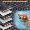 URPOWER Backseat Extender for Dogs - Hard Bottom Dog Car Seat Cover for Back Seat, Dog Hammock for Car and SUV, Pet Rear Seat Protector Dogs Travel Bed with Mesh Window & Side Flaps (All Black)