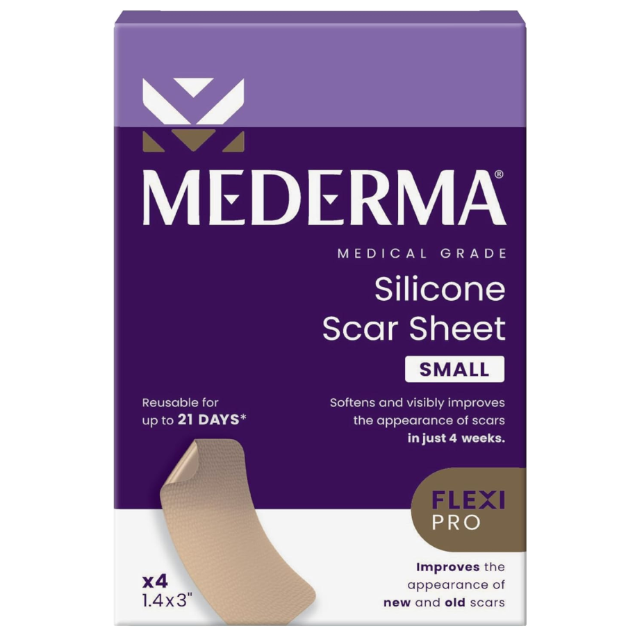 Mederma Medical Grade Silicone Scar Sheets  Improves Appearance of Old & New Scars from Injury, Burn & Surgery, Breathable & Flexible, 4 Count