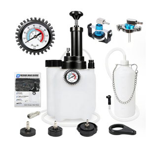 BELEY 3L Manual Brake Bleeder Fluid Pump, One Man Professional Brake Bleeder Kit with 1L Brake Bleeder Bottle & 4 Master Cylinder Adapters Suitable for All Vehicles