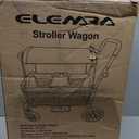 ELEMARA Foldable Wagon Stroller, Stroller Wagon for 2 Kids, Premium All Terrain Wagon for Kids with Removable Canopy, Adjustable Push/Pull Handle, Harnesses, Large Storage Bag, Black