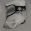 Olsa Dog Raincoat, Dog Hooded Slicker Poncho, 4 Legs Rain Jacket with Reflective Stripe, Water Proof Rain Snow Clothes with Hood for Small Medium Dogs, Size M (White)