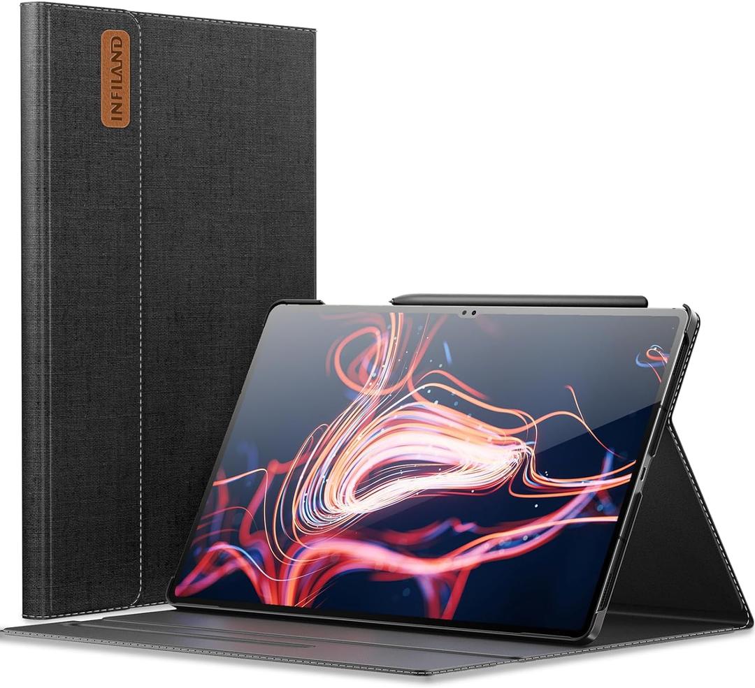 INFILAND Galaxy Tab S10 Ultra/S9 Ultra/S8 Ultra 14.6 Inch Case, Multi-Angle Stand Cover Compatible with Samsung Galaxy Tab S10 Ultra/S9 Ultra/S8 Ultra Tablet [Auto Wake/Sleep], Black