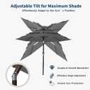 10FT Patio Umbrella 3 Tiers Outdoor Market Umbrella w/Push Button Tilt, Crank, UV and Waterproof Table Umbrella for Garden, Pool, Backyard, Deck, Lawn, Grey