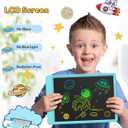 FLUESTON LCD Writing Tablet for Kids, 10 Inch Doodle Board, Colorful Drawing Pad for Toddler, Educational Travel Toy Gifts for 3-8 Year Old Girls Boys, Erase Lock Writing Board