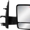 Passenger Right Side Door Mirror Power and Heated Glass Chrome Back Cover Manual Folding for Nissan NV1500 NV2500 NV3500 from 2012 to 2021