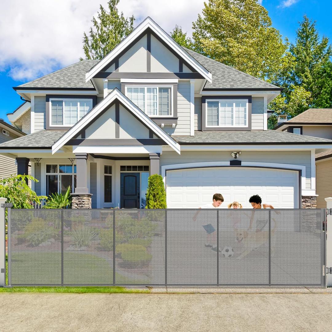 250" Extra Wide Retractable Baby Gates, Reinforced 21ft Large Baby Gate Retractable Pet Gates for Wide Openings, 48" Extra Tall Pet Gate Outdoor Retractable Gate, Long Dog Gate Retractable Fence, Gray