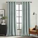MIULEE Velvet Curtains Misty Blue Elegant Grommet Thermal Insulated Soundproof Room Darkening Curtains/Drapes for Classical Living Room Bedroom Decor 52 x 90 Inch Set of 2