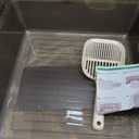 Oneluck Large Cat Litter Box with Transparent Covered,Mat and Scoop, Convenient for Observing Cats, Front Door Flap for Privacy, Gray (Light Grey)