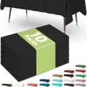 Pureegg Plastic Table Cloth Disposable 10 Pack, 54 x 108 Inch Table Cloths, Halloween Party Decorations, Summerween Decor, Halloween Tablecloths, Rectangle, Plastic Cover, Leakproof & Sturdy, Black