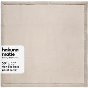 Hakuna Matte CloudSoft Play Mat - Beige 50" x 50" Super Soft | Waterproof Baby Rug | Luxury Cushioned Comfort | Safe & Non-Toxic for Tummy Time | OEKO-TEX Certified Modern Home Decor