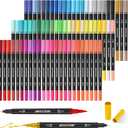 Markers for Adult Coloring 72 Colored Pens Dual Tip Brush Markers for Coloring Books