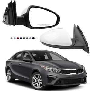 Dasbecan Passenger Side Mirror DIY Paintable Compatible with 2019-2022 KIA Forte Right Rearview Mirror With Power Adjustment Manual Folding Replaces# 87620M7000 KI1321226 (3Pins)