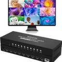 HDMI Multi-Viewer 9x1, 4K@30Hz Quad Seamless HDMI Multiviewer Switcher 9 in 1 Out w/Remote for Security Camera, PC, Laptop, Fire Stick, Roku, Game (8 Display Modes)
