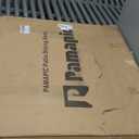 Pamapic 5 Piece Outdoor Furniture Set, Rattan Outdoor Patio Furniture Set for Deck Backyard with Iron Slats Outdoor Dining Table, 4 Swivel Outdoor Dining Chairs and Removable Cushions (Beige)