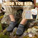 LeIsfIt Kids Shoes Girls Boys Wide Barefoot Shoes Big Kids Breathable Anti-Slip Hiking Sneakers for Walking Climbing Training Outdoor Activities, 1 Big Kid, Dark Grey