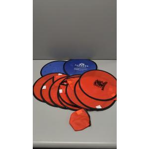 10 Small fans, circle, mixed colors, blue and red