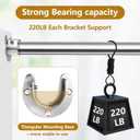 20 Pack Closet Pole Sockets Stainless Steel 1-1/4 Inch Metal Closet Rod Holder Heavy Duty U Shaped Closets Rod Bracket Curtain Rods Holders Closets Rods Support End Caps with Screws, Silver