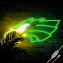 Jevuoyee Eagle Neon Signs for Wall Decor, Dimmable Eagles Logo Neon Light, LED Decor Birthday Gifts for Man Cave, Game Room, Bedroom, Bar, Bistro, Club, Cafe (Green)