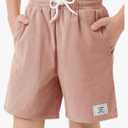 Haloumoning Boys Corduroy Shorts Kids Casual Elastic Waist Drawstring Summer Shorts with Pockets 5-14 Years, Size 160 (13-14Y)