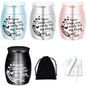 Mini Cremation Urns for Human Ashes Small Urns for Memorial Decorative Funeral Burial Urn for Male Female Ashes-4-Piece Set (4Pcs)