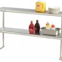 APLSS All 430 Stainless Steel Overshelf for Work Table 12” x 48”, Adjustable, 2 Tier, NSF Listed