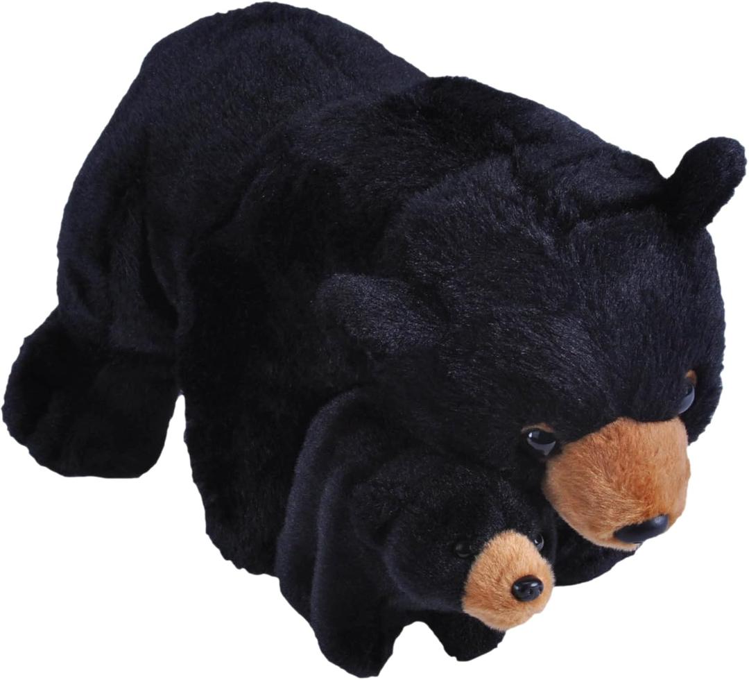 Wild Republic Mom & Baby Black Bear Plush, Stuffed Animal, Plush Toy, Gifts for Kids, 15"