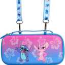PERFECTSIGHT Cute Carrying Case Compatible with Nintendo Switch Lite OLED Console, Kawaii Hard Shell Travel Carry Case with 10 Game Card Slots,a Wrist Strap, Portable Protective Storage Bag