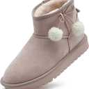 Girls Boots Kids Winter Snow Boots Faux Fur Lined Short Boots Fuzzy Warm Ankle Shoes for Little Big Kids Girls