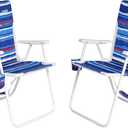 SUNNYFEEL Tall Folding Lawn Beach Chair Lightweight, Portable Sand Chair for Adults Heavy Duty 300 LBS with Cup Holders, Foldable Camping Lawn Chairs for Camp/Outdoor/Travel/Picnic/Concert/Sports, 22.05 x 22.05 x 33.85 inches