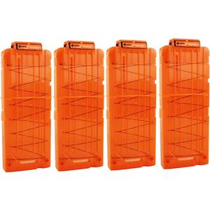 Bullet Clips, OIMIO Soft 12 Bullets Dart Gun Clips Magazine Clip For Nerf Toy Dart Gun 4PCS (transparent orange)