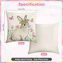 Amandir Easter Pillow Covers 18x18 Inch Set of 4, Easter Decorations Bunny Rabbit Pink Covers Floral Eggs Spring Cushion Case Throw Pillow for Sofa Couch Living Room Bed Holiday Home Decor
