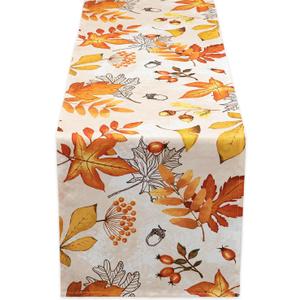 YiHomer Fall Thanksgiving Tabletop Collection for Kitchen Dining Decoration Parties Harvest, Fall Leaves, Table Runner, 14 x 72