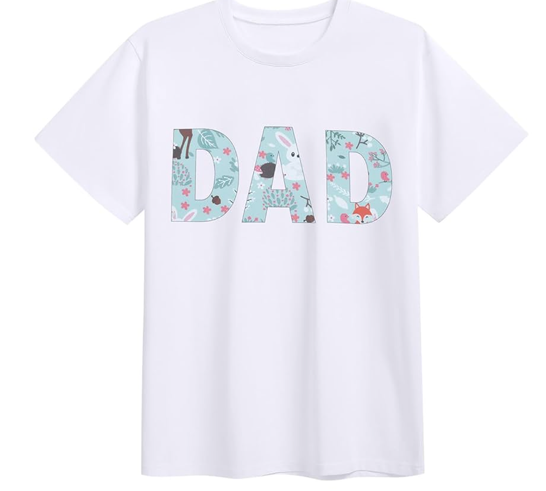 T-shirt "DAD, White , Men Size Large