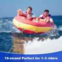SELEWARE Heavy-Duty 60FT Boat Tow Rope for Tubing, Floating Tube Tow Rope, Durable Watersports Ski Rope for Wakeboarding, Water Skiing & Kneeboarding