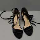 Allegra K Women's Faux Velvet Lace Up Chunky Heel Strappy Sandals (6.5)